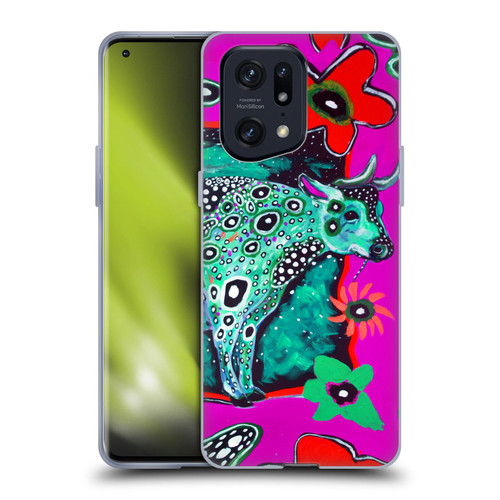 Mad Dog Art Gallery Animals Cosmic Cow Soft Gel Case for OPPO Find X5 Pro