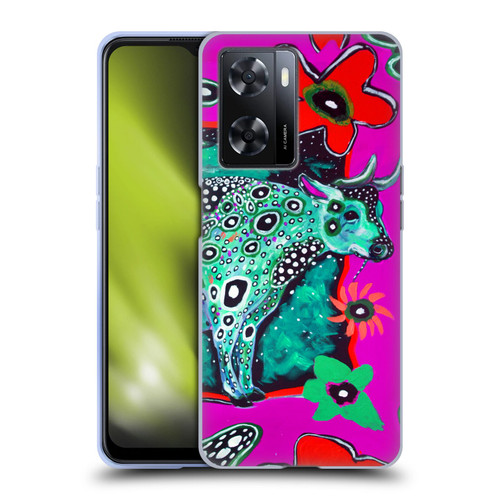Mad Dog Art Gallery Animals Cosmic Cow Soft Gel Case for OPPO A57s