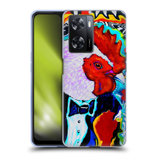 Mad Dog Art Gallery Animals Rooster Soft Gel Case for OPPO A57s