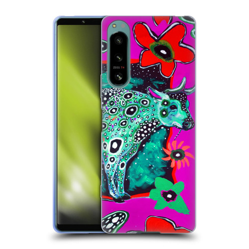 Mad Dog Art Gallery Animals Cosmic Cow Soft Gel Case for Sony Xperia 5 IV