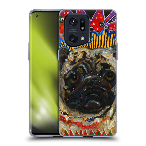 Mad Dog Art Gallery Dogs Pug Soft Gel Case for OPPO Find X5 Pro