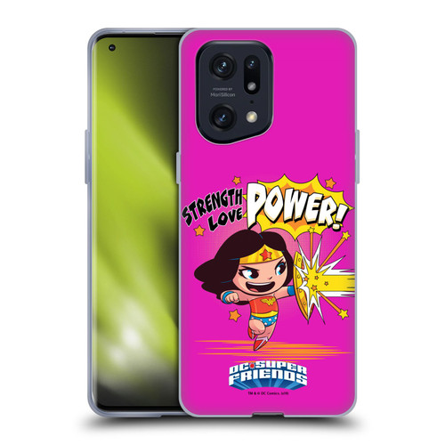 Super Friends DC Comics Toddlers Composed Art Wonder Woman Soft Gel Case for OPPO Find X5 Pro