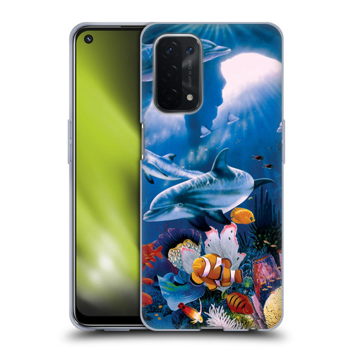 Graeme Stevenson Assorted Designs Dolphins Soft Gel Case for OPPO A54 5G