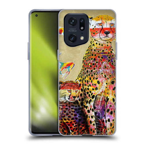 Graeme Stevenson Colourful Wildlife Cheetah Soft Gel Case for OPPO Find X5 Pro