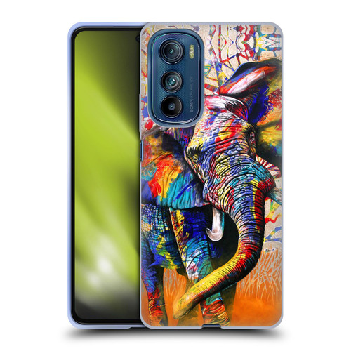 Graeme Stevenson Colourful Wildlife Elephant 4 Soft Gel Case for Motorola Edge 30