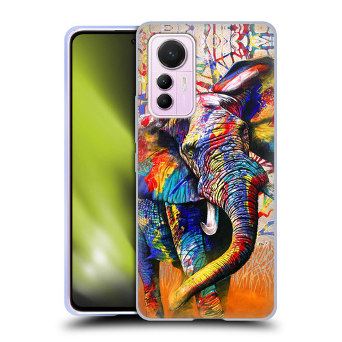 Graeme Stevenson Colourful Wildlife Elephant 4 Soft Gel Case for Xiaomi 12 Lite