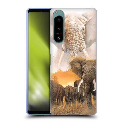 Graeme Stevenson Wildlife Elephants Soft Gel Case for Sony Xperia 5 IV
