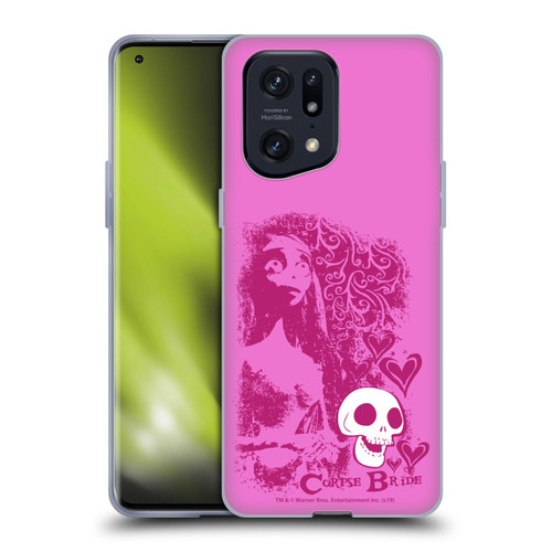 Corpse Bride Key Art Pink Distressed Look Soft Gel Case for OPPO Find X5 Pro