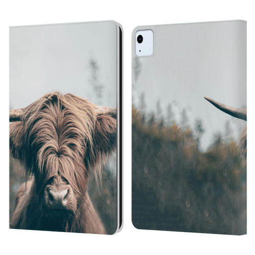 Patrik Lovrin Animal Portraits Highland Cow Leather Book Wallet Case Cover For Apple iPad Air 2020 / 2022