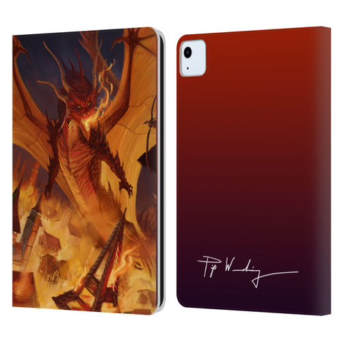 Piya Wannachaiwong Dragons Of Fire Dragonfire Leather Book Wallet Case Cover For Apple iPad Air 2020 / 2022
