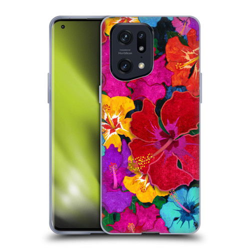 Suzan Lind Colours & Patterns Tropical Hibiscus Soft Gel Case for OPPO Find X5 Pro