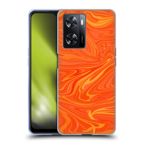 Suzan Lind Marble 2 Honey Orange Soft Gel Case for OPPO A57s
