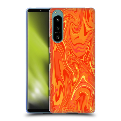 Suzan Lind Marble 2 Orange Soft Gel Case for Sony Xperia 5 IV