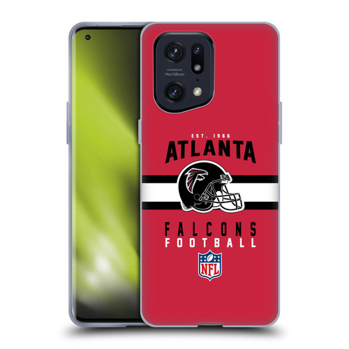 NFL Atlanta Falcons Graphics Helmet Typography Soft Gel Case for OPPO Find X5 Pro