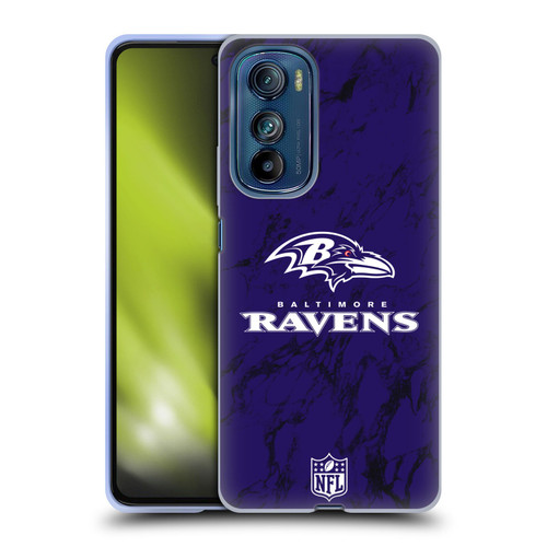 NFL Baltimore Ravens Graphics Coloured Marble Soft Gel Case for Motorola Edge 30