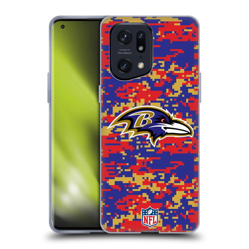 NFL Baltimore Ravens Graphics Digital Camouflage Soft Gel Case for OPPO Find X5 Pro