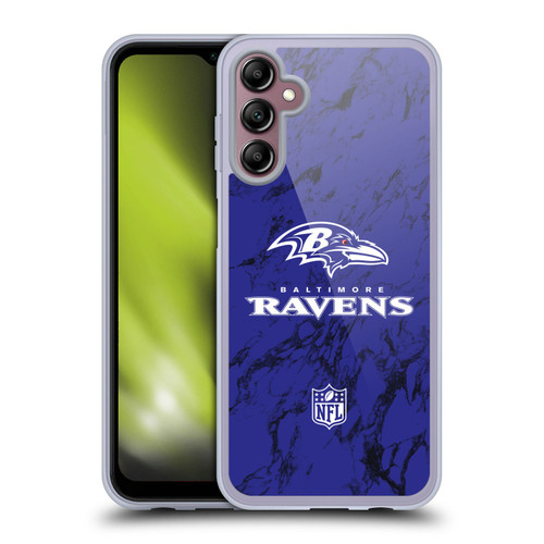 NFL Baltimore Ravens Graphics Coloured Marble Soft Gel Case for Samsung Galaxy A14 5G