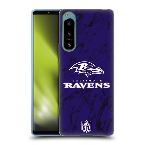 NFL Baltimore Ravens Graphics Coloured Marble Soft Gel Case for Sony Xperia 5 IV