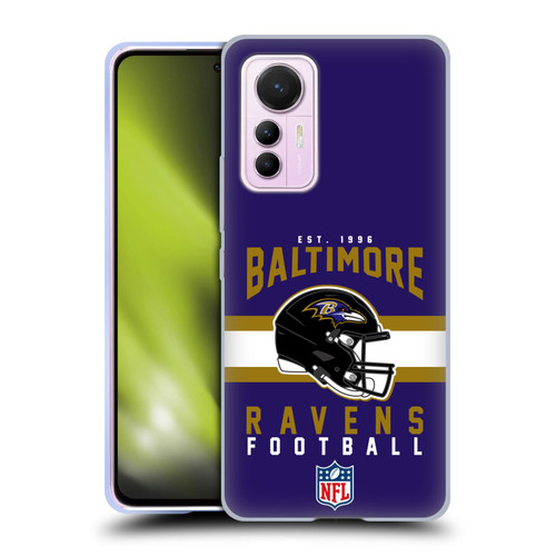 NFL Baltimore Ravens Graphics Helmet Typography Soft Gel Case for Xiaomi 12 Lite