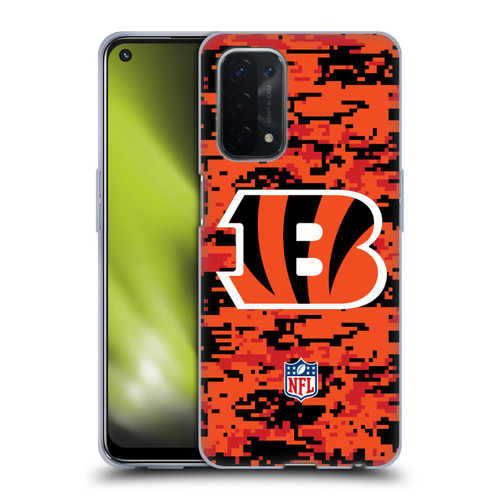 NFL Cincinnati Bengals Graphics Digital Camouflage Soft Gel Case for OPPO A54 5G