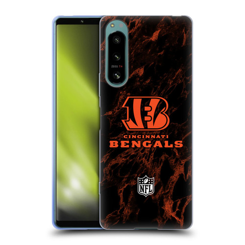 NFL Cincinnati Bengals Graphics Coloured Marble Soft Gel Case for Sony Xperia 5 IV