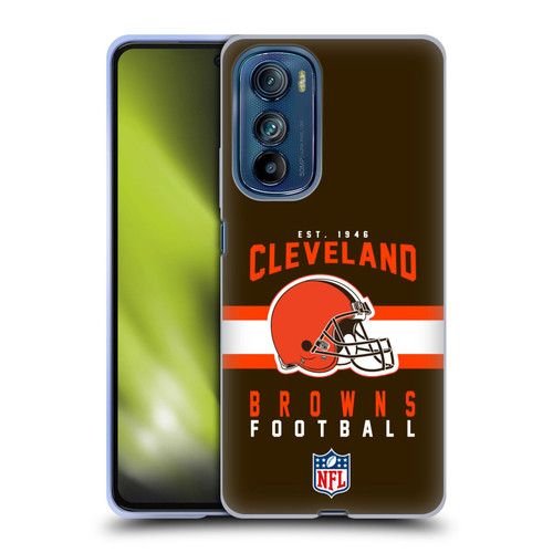 NFL Cleveland Browns Graphics Helmet Typography Soft Gel Case for Motorola Edge 30