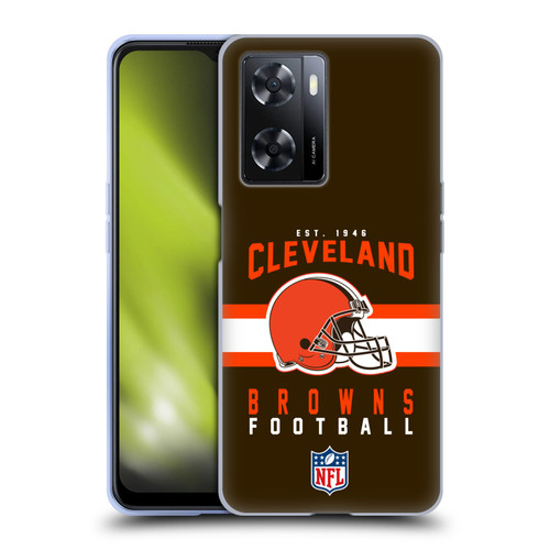 NFL Cleveland Browns Graphics Helmet Typography Soft Gel Case for OPPO A57s