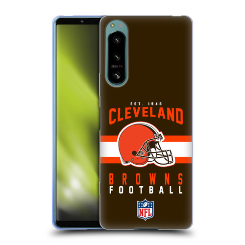 NFL Cleveland Browns Graphics Helmet Typography Soft Gel Case for Sony Xperia 5 IV