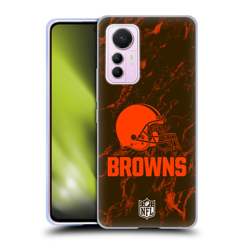 NFL Cleveland Browns Graphics Coloured Marble Soft Gel Case for Xiaomi 12 Lite