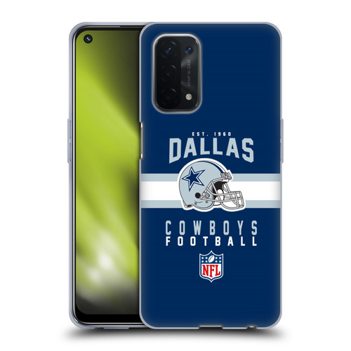 NFL Dallas Cowboys Graphics Helmet Typography Soft Gel Case for OPPO A54 5G