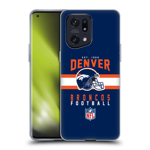 NFL Denver Broncos Graphics Helmet Typography Soft Gel Case for OPPO Find X5 Pro