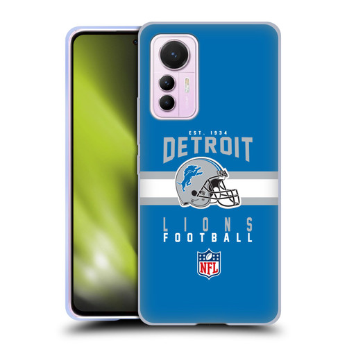 NFL Detroit Lions Graphics Helmet Typography Soft Gel Case for Xiaomi 12 Lite