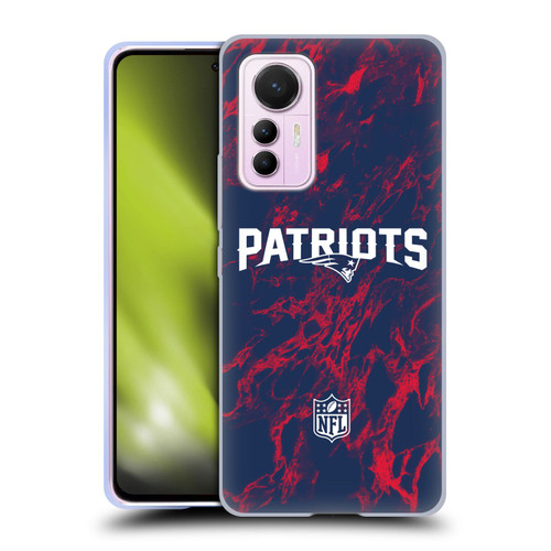 NFL New England Patriots Graphics Coloured Marble Soft Gel Case for Xiaomi 12 Lite