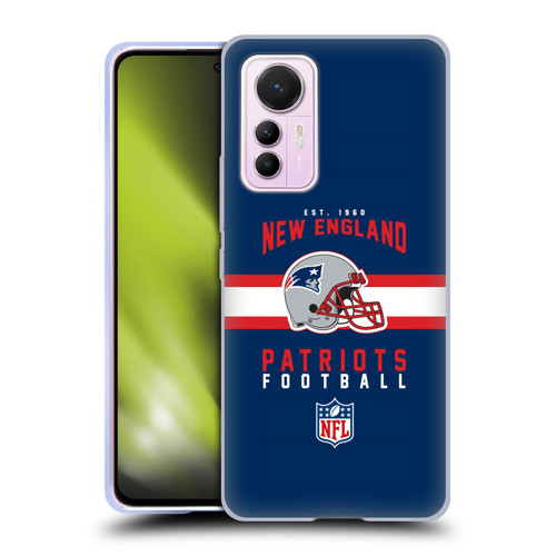 NFL New England Patriots Graphics Helmet Typography Soft Gel Case for Xiaomi 12 Lite