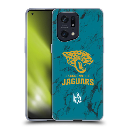 NFL Jacksonville Jaguars Graphics Coloured Marble Soft Gel Case for OPPO Find X5 Pro