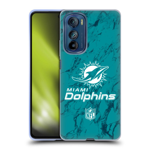 NFL Miami Dolphins Graphics Coloured Marble Soft Gel Case for Motorola Edge 30