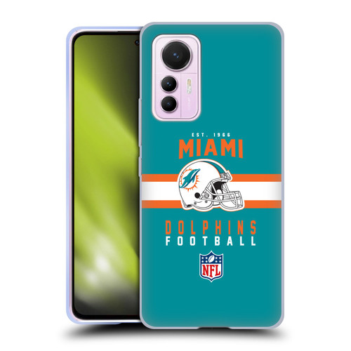 NFL Miami Dolphins Graphics Helmet Typography Soft Gel Case for Xiaomi 12 Lite