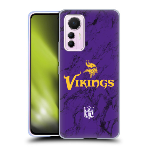 NFL Minnesota Vikings Graphics Coloured Marble Soft Gel Case for Xiaomi 12 Lite