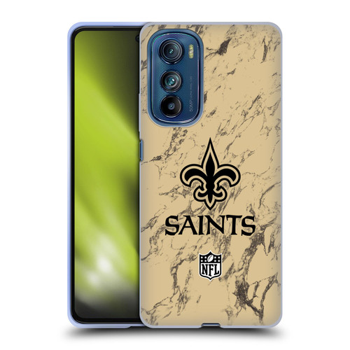 NFL New Orleans Saints Graphics Coloured Marble Soft Gel Case for Motorola Edge 30