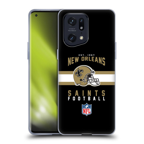 NFL New Orleans Saints Graphics Helmet Typography Soft Gel Case for OPPO Find X5 Pro