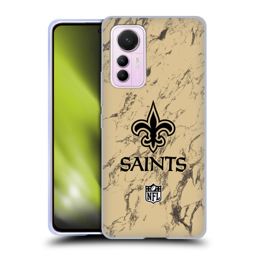 NFL New Orleans Saints Graphics Coloured Marble Soft Gel Case for Xiaomi 12 Lite