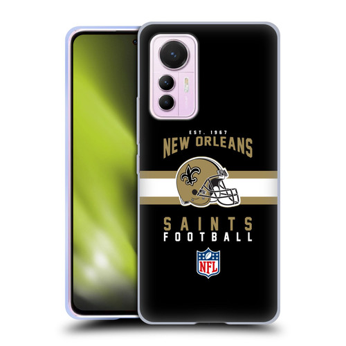NFL New Orleans Saints Graphics Helmet Typography Soft Gel Case for Xiaomi 12 Lite