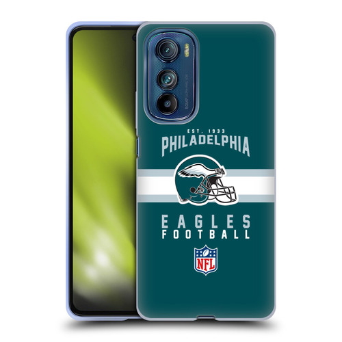 NFL Philadelphia Eagles Graphics Helmet Typography Soft Gel Case for Motorola Edge 30