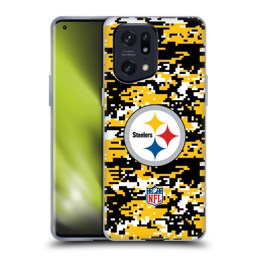 NFL Pittsburgh Steelers Graphics Digital Camouflage Soft Gel Case for OPPO Find X5 Pro