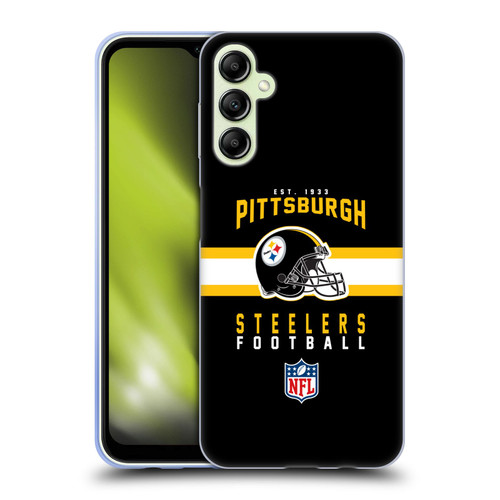 NFL Pittsburgh Steelers Graphics Helmet Typography Soft Gel Case for Samsung Galaxy A14 5G