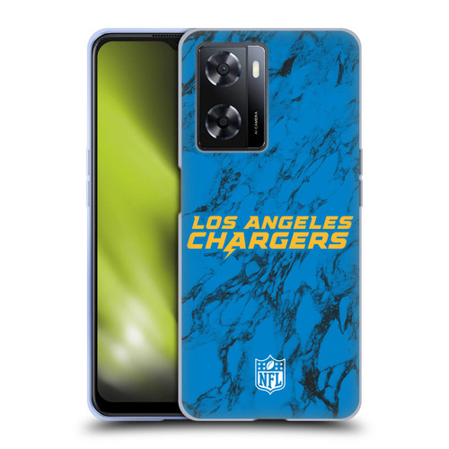 NFL Los Angeles Chargers Graphics Coloured Marble Soft Gel Case for OPPO A57s