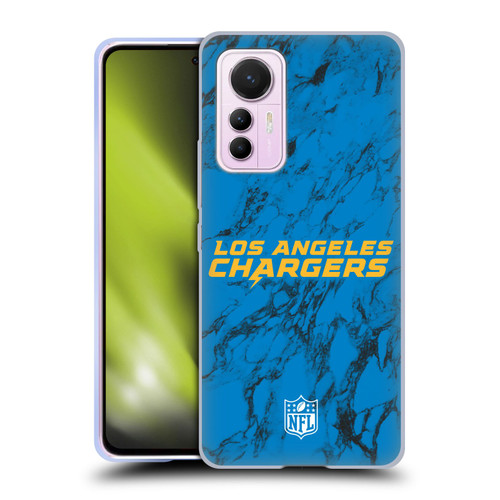 NFL Los Angeles Chargers Graphics Coloured Marble Soft Gel Case for Xiaomi 12 Lite