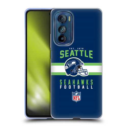 NFL Seattle Seahawks Graphics Helmet Typography Soft Gel Case for Motorola Edge 30