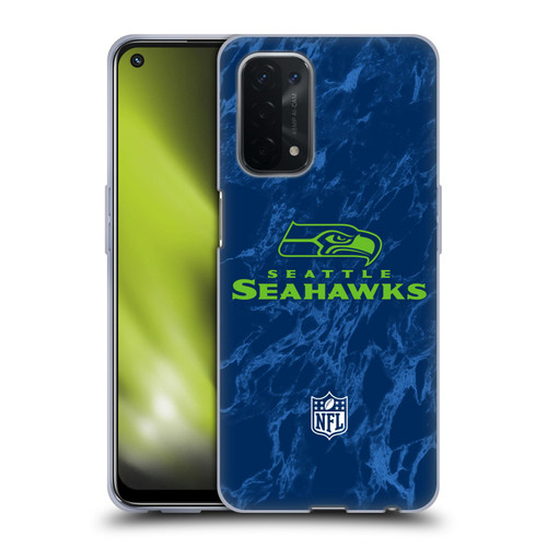 NFL Seattle Seahawks Graphics Coloured Marble Soft Gel Case for OPPO A54 5G