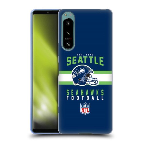 NFL Seattle Seahawks Graphics Helmet Typography Soft Gel Case for Sony Xperia 5 IV